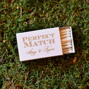 Personalized &quot;Perfect Match&quot; Wedding Matches, Custom Wedding Matchboxes, Personalized Wedding Favor, Sparkler Matches,