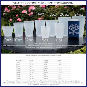 Full Color Frost-Flex Cups, Wedding Crest Frosted Plastic Cups, Custom Logo Shatterproof Cups, Personalized Party Cups, Party Favors zdjęcie 6