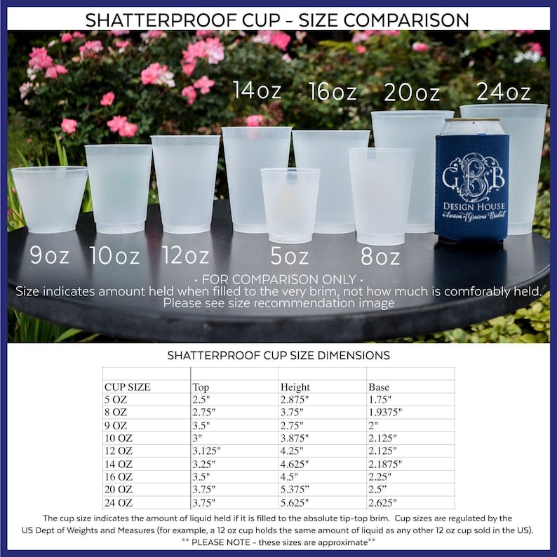 Full Color Frost-Flex Cups, Wedding Crest Frosted Plastic Cups, Custom Logo Shatterproof Cups, Personalized Party Cups, Party Favors zdjęcie 6