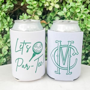 Monogrammed Golf Designed Can Cooler Favor, Golf Bachelor Party, Golfers Party, Dinner Party Favor, Neoprene, Custom Printed Drink Insulator
