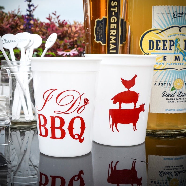 I Do BBQ Cups I Do BBQ Party Cups Monogrammed Cups Wedding Etsy