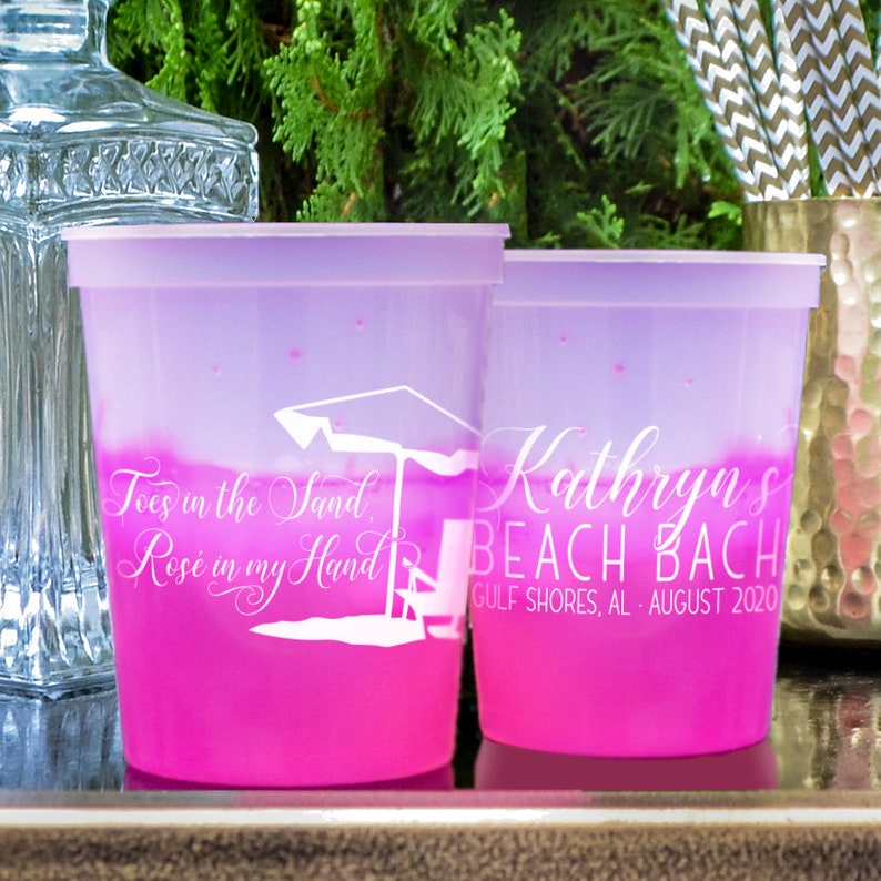 Color Changing Bachelorette Party Cups, Custom Stadium Cups, Plastic Party Cups, Bach Bash Cups, Party Favors, Custom Mood Cups, Bach Party image 4