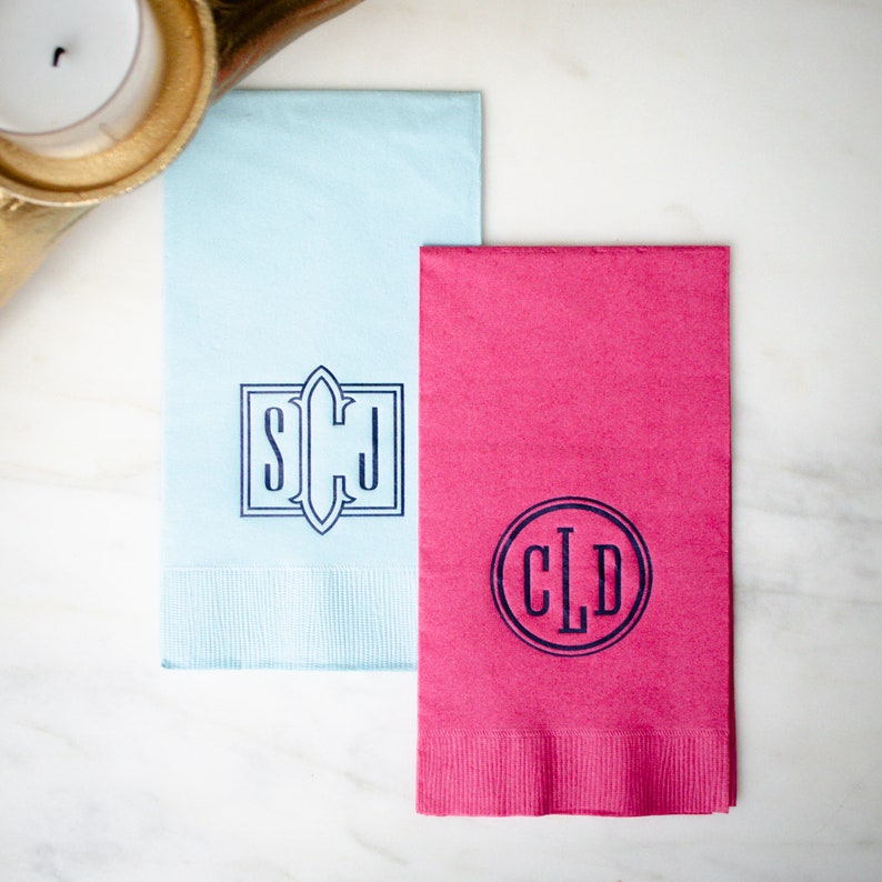 Monogram Guest Towels Custom Printed Napkins Rehearsal Etsy