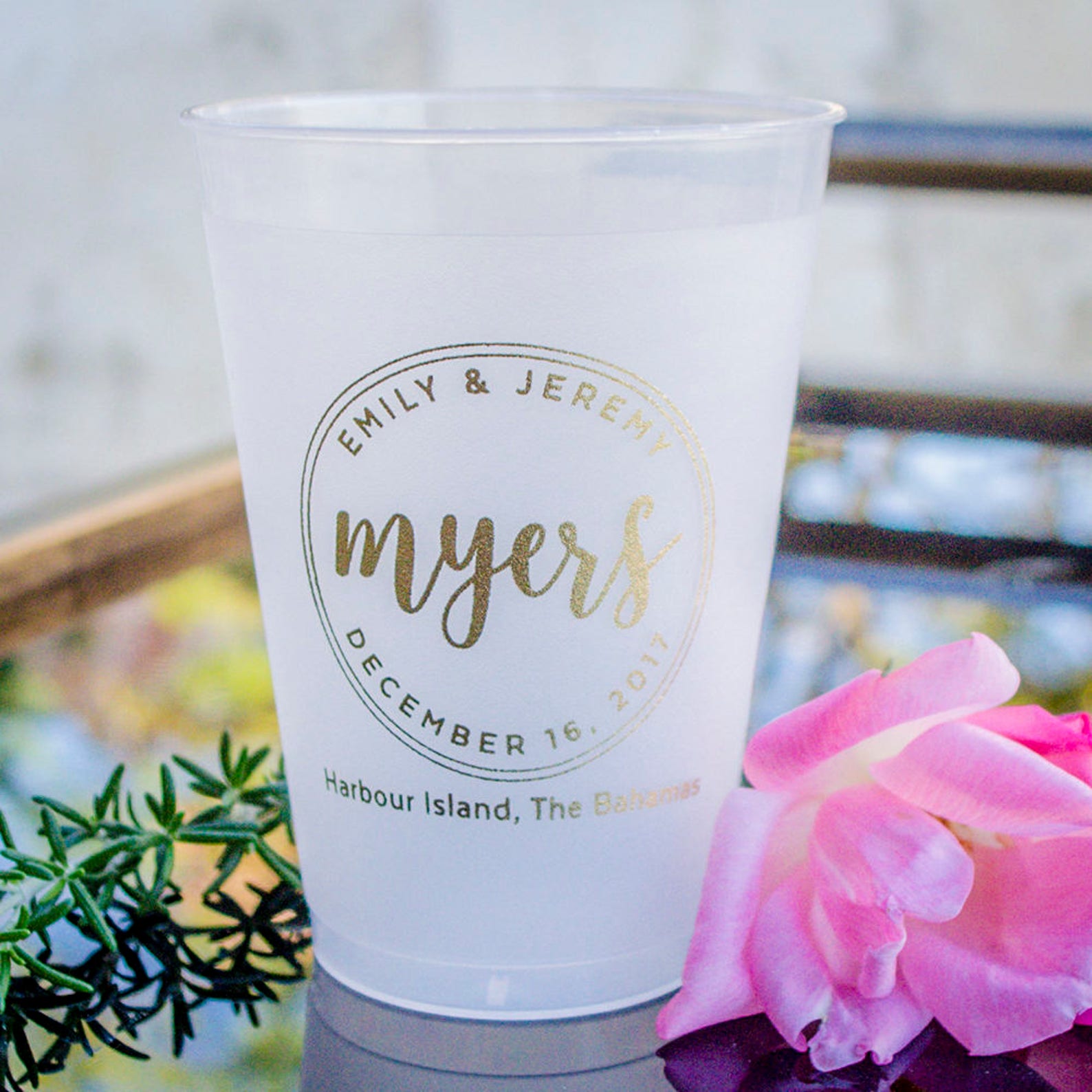 Rehearsal Dinner Frosted Plastic Cups Custom Printed Etsy