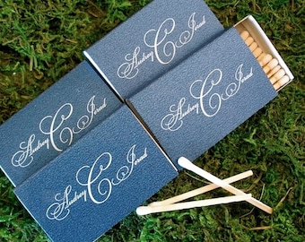 Personalized Monogram Matchboxes, Custom Wedding Matches, Personalized Wedding Favors, Monogram Wedding Matchboxes