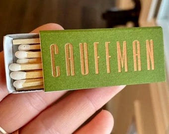 Copper Foil Printed Last Name Matchboxes, Personalized Event Matchboxes, Custom Wedding Favors, Matchboxes for Home Bar, Custom Matchboxes