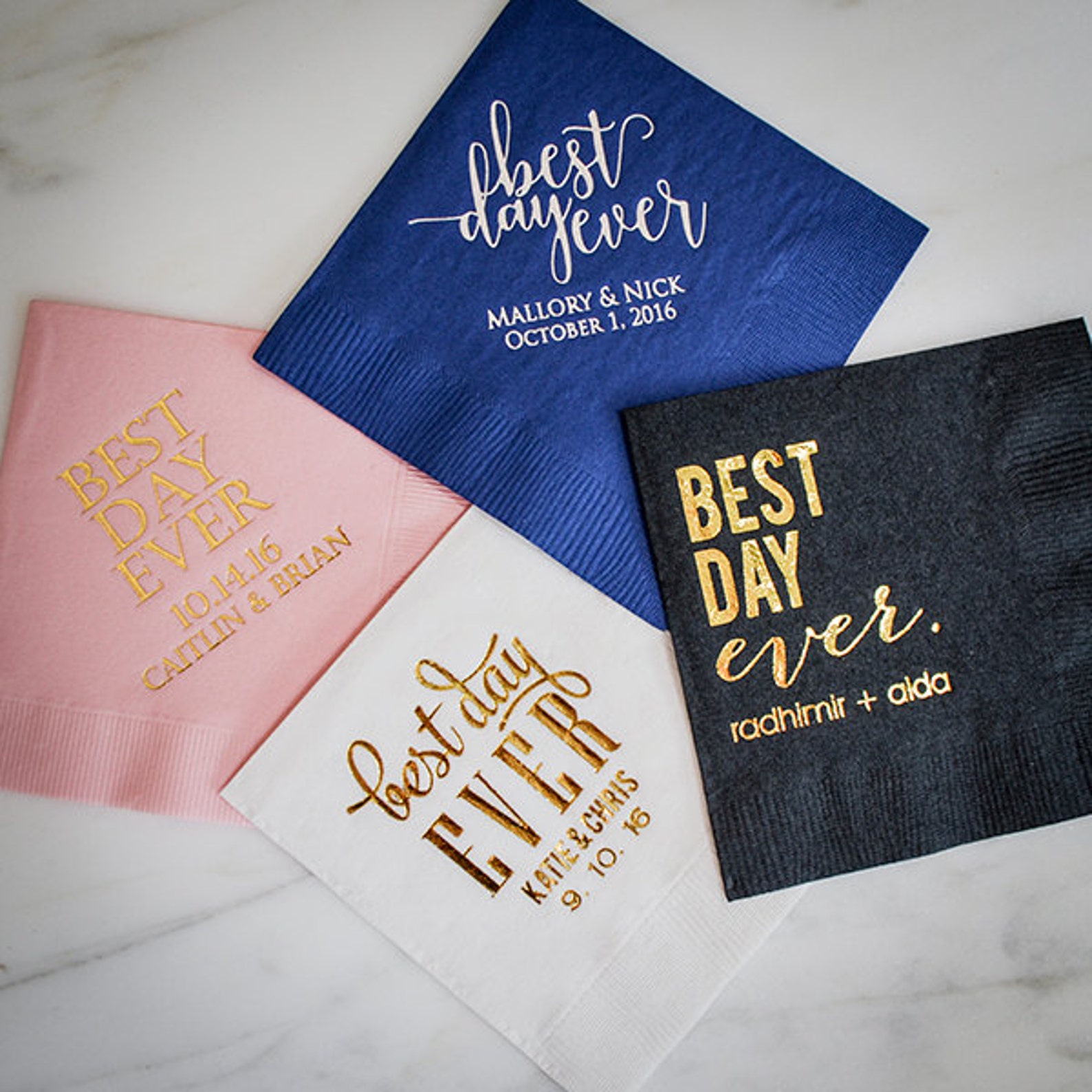 Best Day Ever Party Napkins Personalized Wedding Napkins Etsy