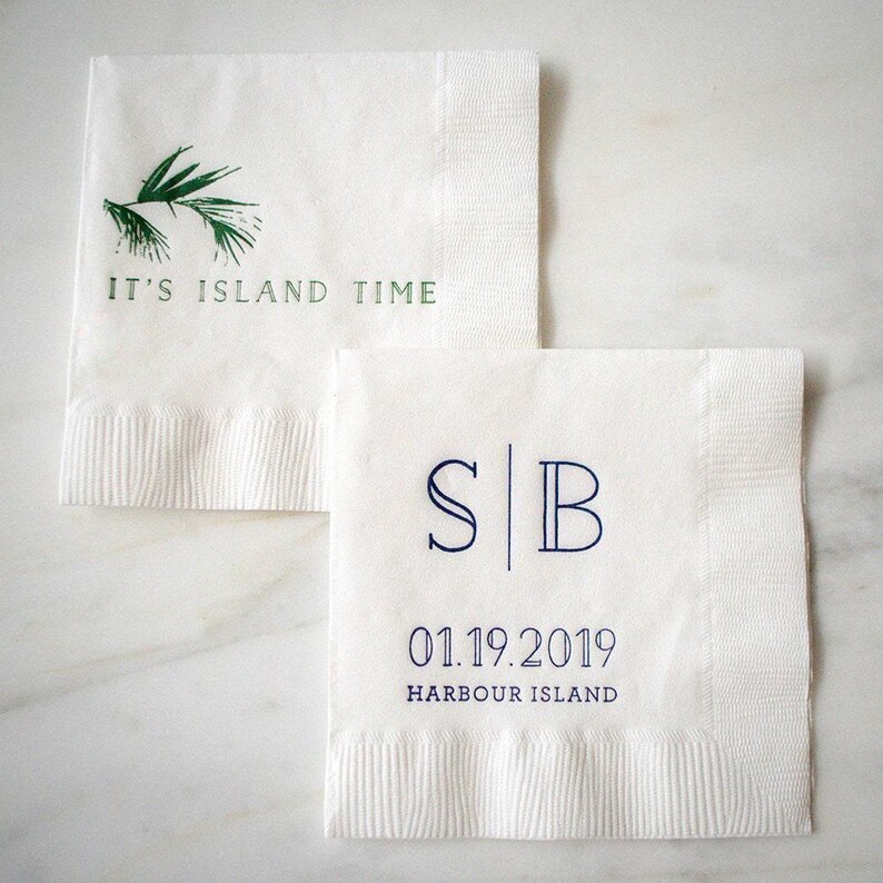 Servilletas personalizadas para fiestas, servilletas a medida, regalo para casa de playa, decoración para casa de playa, servilletas de cóctel, estilo isleño, servilletas de papel impresas de 3 capas. imagen 5