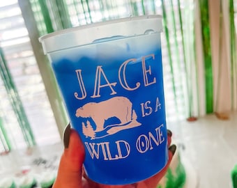 Wild One Color Changing Stadium Cups, First Birthday Color Changing Cups, Kids Birthday Party, 1st Birthday Cups, Color Changing Kids Cups