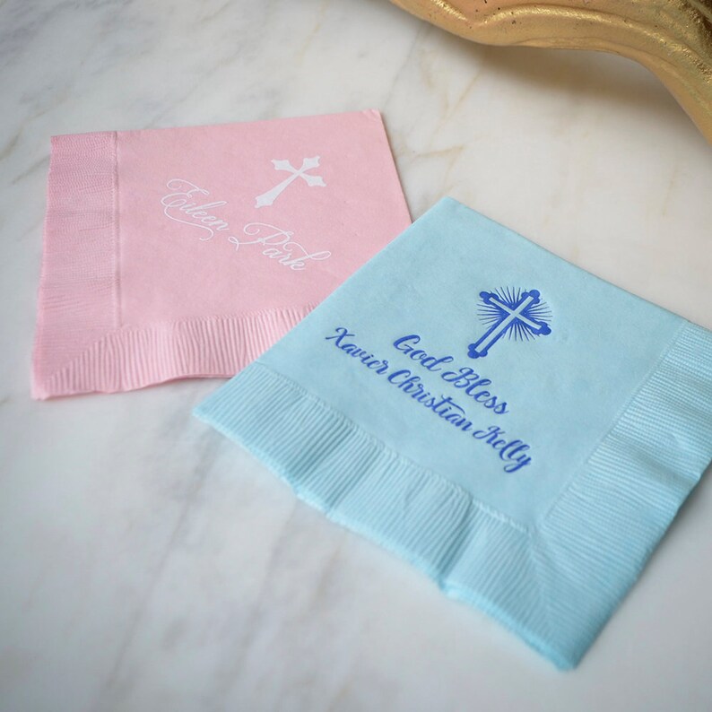Baptism Party Napkins First Communion 3 Ply Napkins Baby Etsy