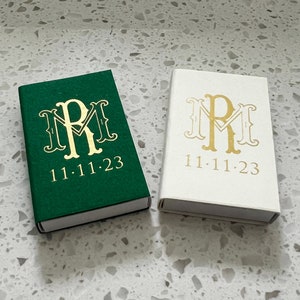 Premium Duogram Wedding Matches - Monogram Matchboxes, Custom Matchboxes, Sparkler Send Off Matches, Wedding Favor Matches, Party Favors