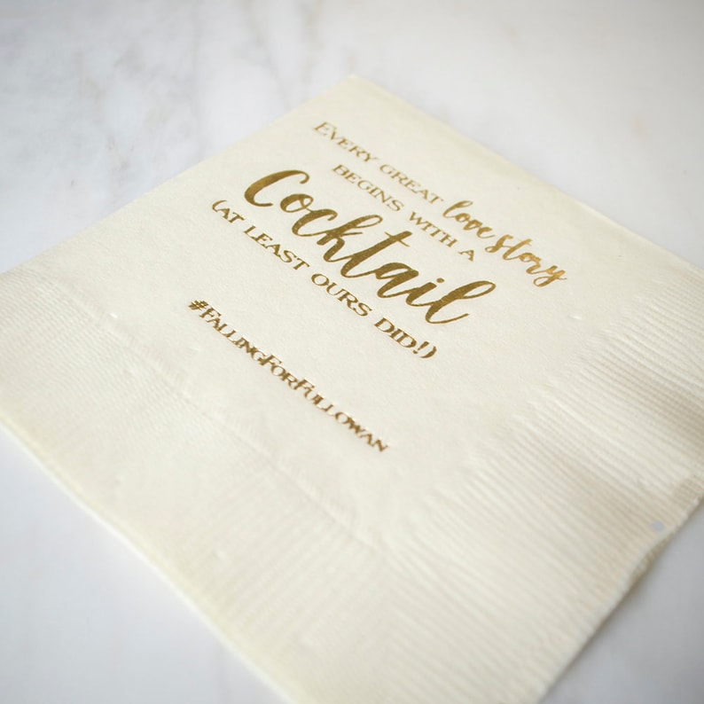 Personalized Printed Cocktail Napkins Custom Party Napkins Etsy
