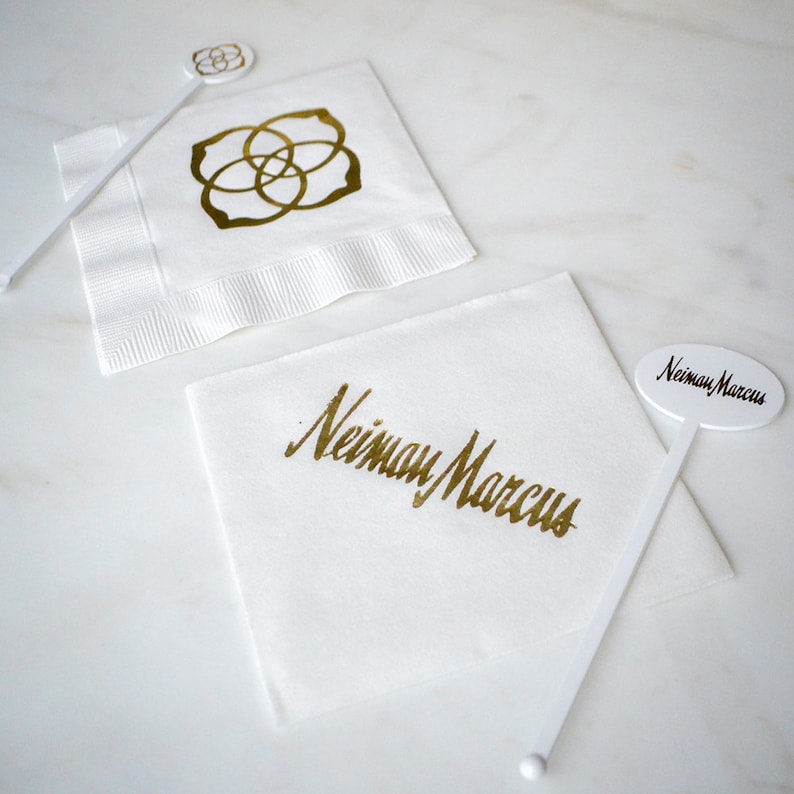 Corporate Logo Cocktail Napkins Company Event 3ply Napkins Etsy