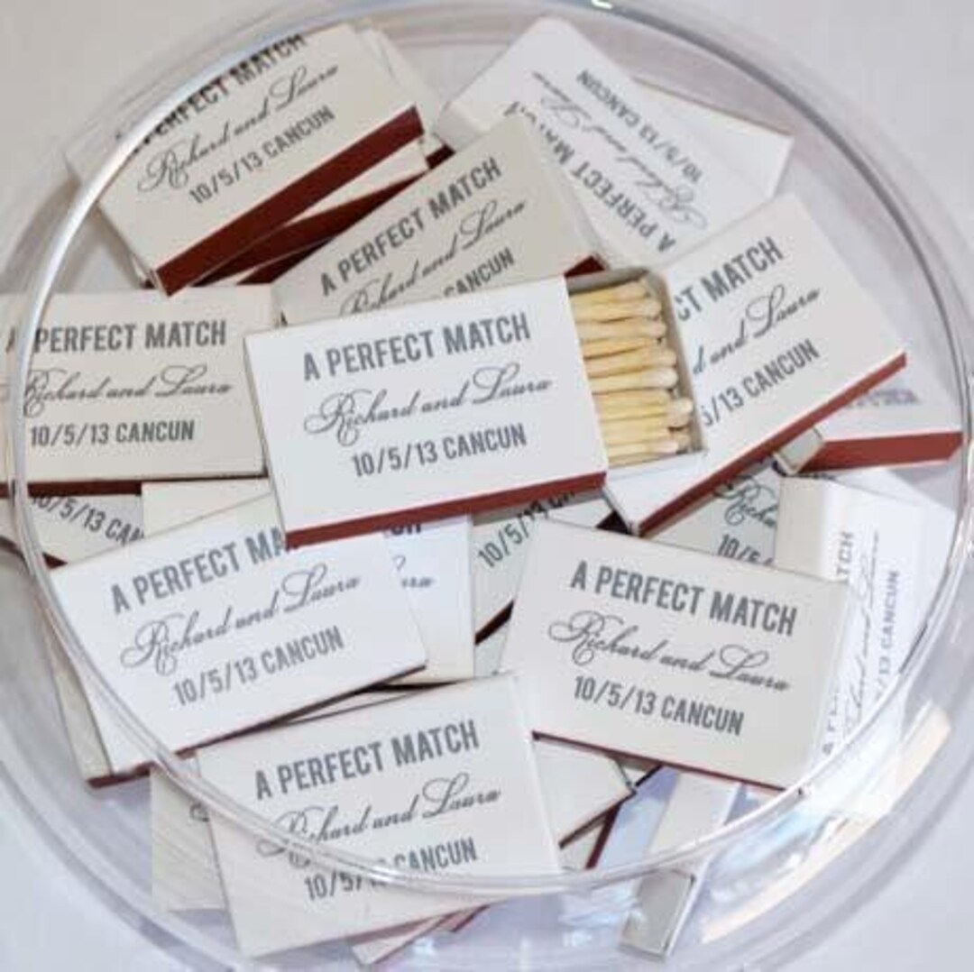Printed Match A Perfect Match - Personalized Matches, Custom Wedding Favor ...
