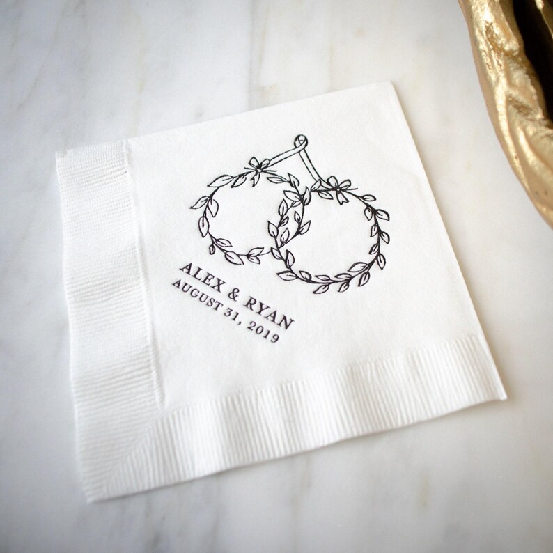 Personalized Signature Cocktail Napkin, Custom Bar Napkins, Wedding Napkins, Foil Print Napkins, Wedding Napkins, Beverage Napkins image 4
