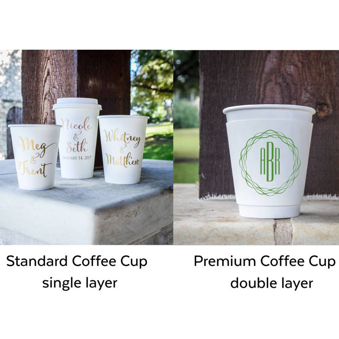 Personalized Premium Coffee Cups Custom Names Wedding Cups Etsy