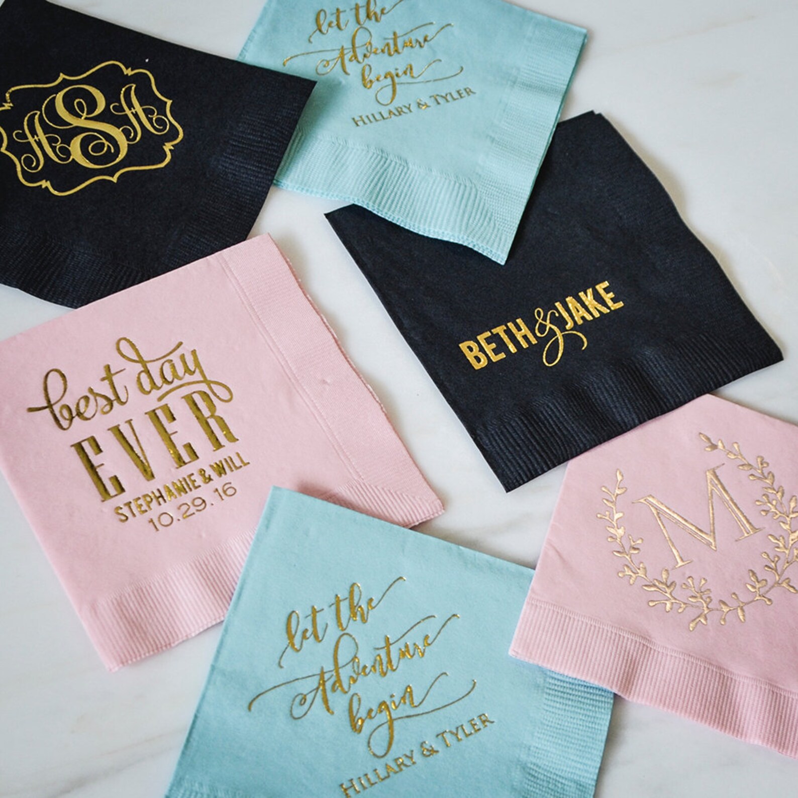 Personalized Best Day Ever Party Napkins Custom Printed Party Etsy