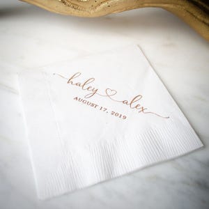 Personalized Signature Cocktail Napkin, Custom Bar Napkins, Wedding Napkins, Foil Print Napkins, Wedding Napkins, Beverage Napkins image 6