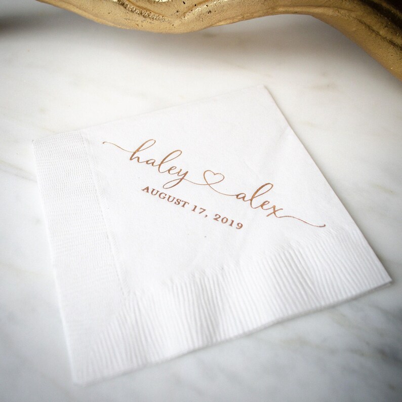 Personalized Signature Cocktail Napkin, Custom Bar Napkins, Wedding Napkins, Foil Print Napkins, Wedding Napkins, Beverage Napkins image 6