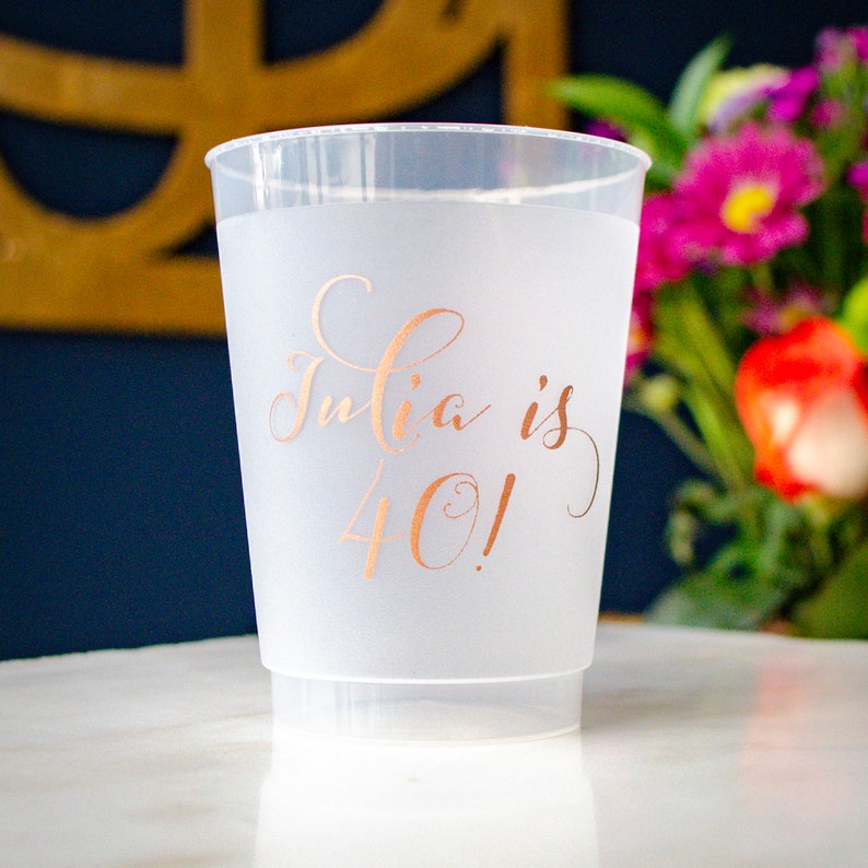 40th Birthday Party Frosted Plastic Cups 50th Birthday Decor Etsy