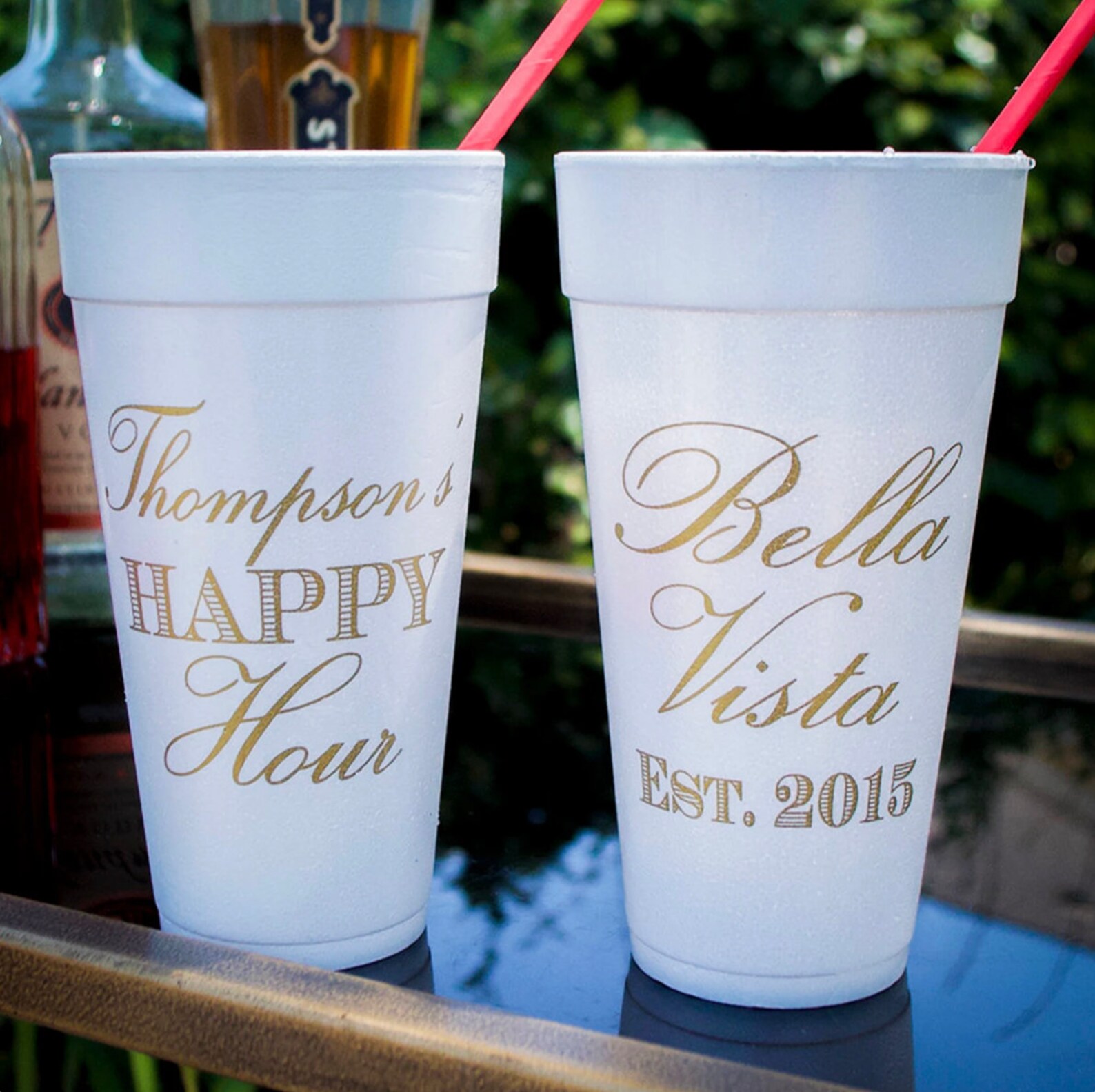 Custom Designed Styrofoam Cups Personalized Last Name Foam Etsy