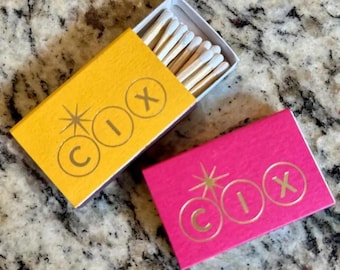 Custom Logo Printed Matches, Personalized Wedding Favor Matches, Gold Foil Printed Custom Matches, Bar Matchboxes, Personalized Logo Matches
