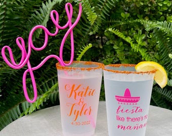 Personalized Frost Flex Cups, Custom Shatterproof Cups, Personalized Event Frost Flex Cups, Signature Wedding Favor Cups, Shatterproof Cups