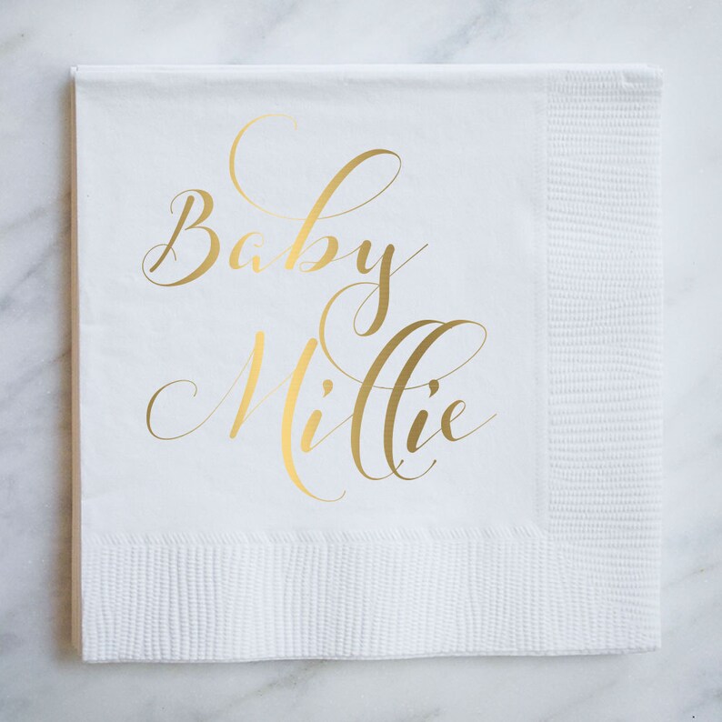 Personalized Oh Baby Napkins Baby Shower Napkins Gender Etsy