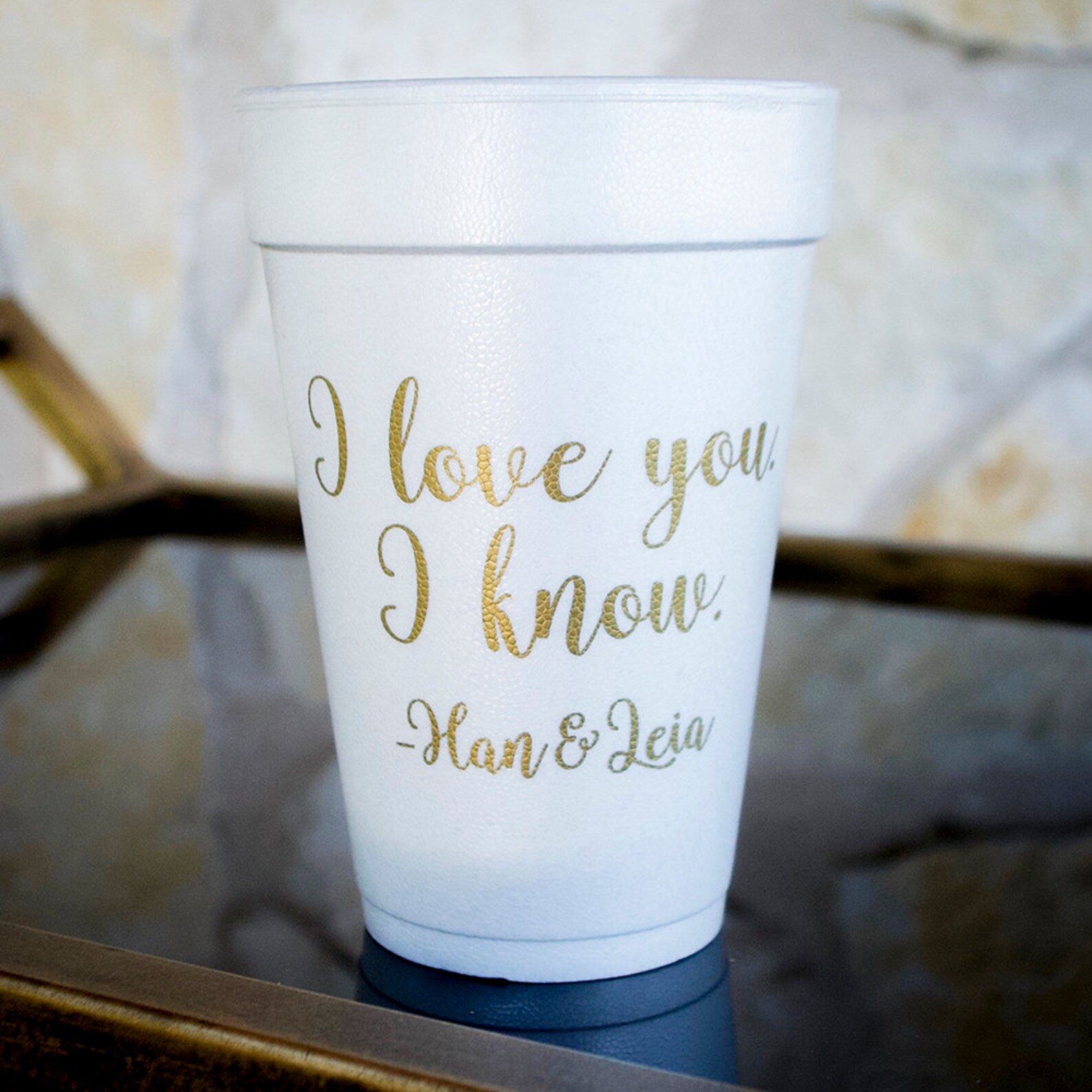 Monogram Styrofoam Cups Personalized Styrofoam Party Cups Etsy