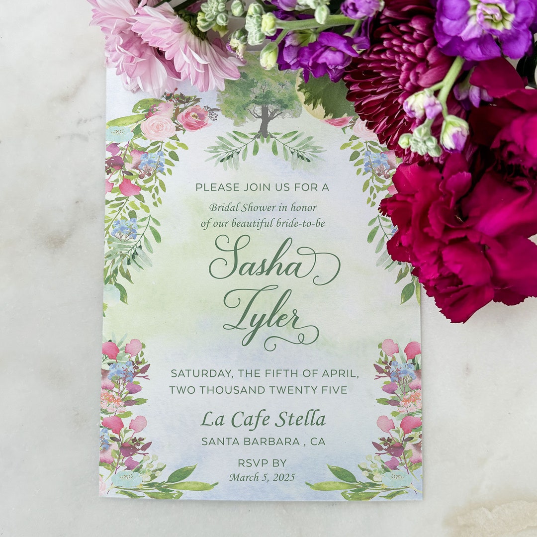 Digital Full Color Bridal Shower Invitations, Full Color Bridal