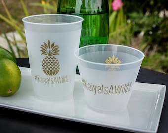 Custom Birthday Party Cups, Shatterproof Plastic Cups, Printed Frost Flex Cups, Reusable Plastic Cups, Party Cups, Wedding Cups, Party Favor