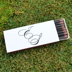 Personalized Initial Large Cigar Matchboxes - set of 50, Custom Wedding Matches, Personalized Wedding Favors, Custom Monogram Matches