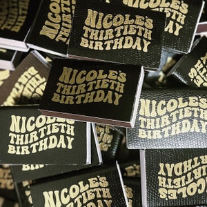 30th Birthday Matches, Custom Birthday Matchboxes, Personalized Bday Matchbox, Thirtieth Birthday Premium Matches, 30th Birthday Day Favors