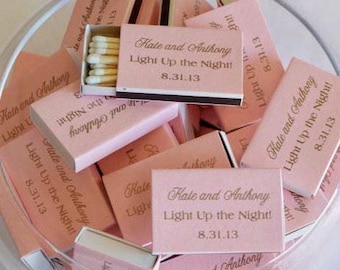 Light Up the Night - Personalized Matches, Custom Wedding Matchboxes, Personalized Wedding Favors, Sparkler Matchboxes
