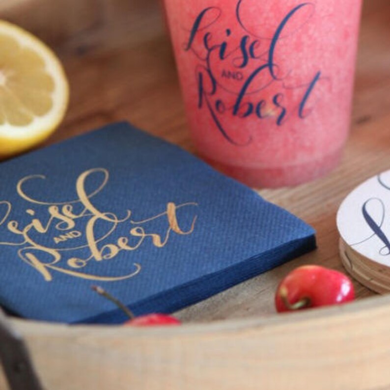 Personalized Wedding Linen Like Napkins Custom Printed Party Etsy