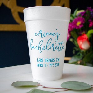 Personalized Foam Party Cups, Monogrammed Styrofoam Cups, Farewell Party, Tailgating Cups, Bachelor Party Cups, Party Favor Cups image 7