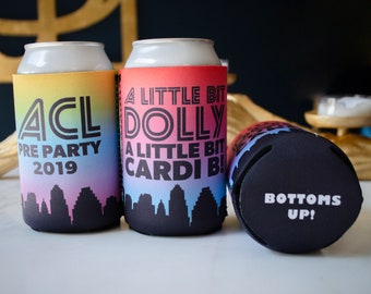 Full Color Party Can Coolers, Custom Printed Can Huggers, Personalized Can Coolies, Colorful Drink Insulators, Party Favors, Beer Jackets