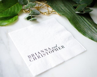 Custom Personalized Party Napkins, Custom Cocktail Wedding Napkins, Monogrammed Bar Wedding Napkins, Beverage Napkins