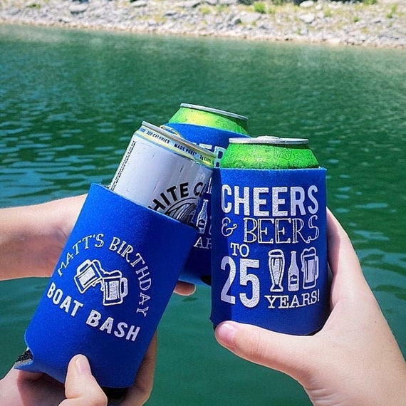 Cheers and Beers Can Coolers Boat Party Can Coolies 25th Etsy