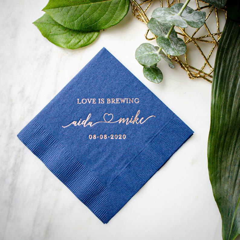 Custom Antique Initial Napkins Personalized Beverage Napkins Etsy