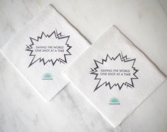 Full Color Company Logo Linen-Like Napkins, Corporate Event Cocktail Napkins, Personalized Napkins, Logo Branded Business Launch Event Decor
