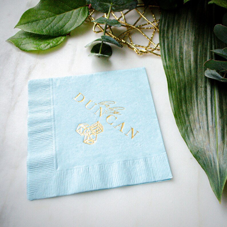 Baby Name Shower Napkins Custom 3 Ply Napkins Baby Shower Etsy