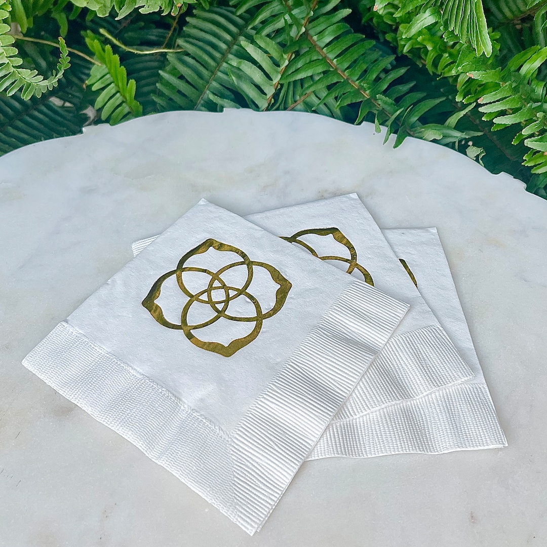 Custom Corporate Logo Beverage Napkins, Foil Printed Company Event