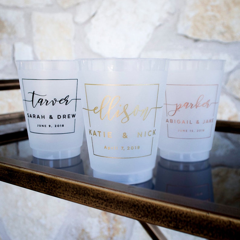 Last Name Wedding Reception Cups Copper Party Cups Custom Etsy