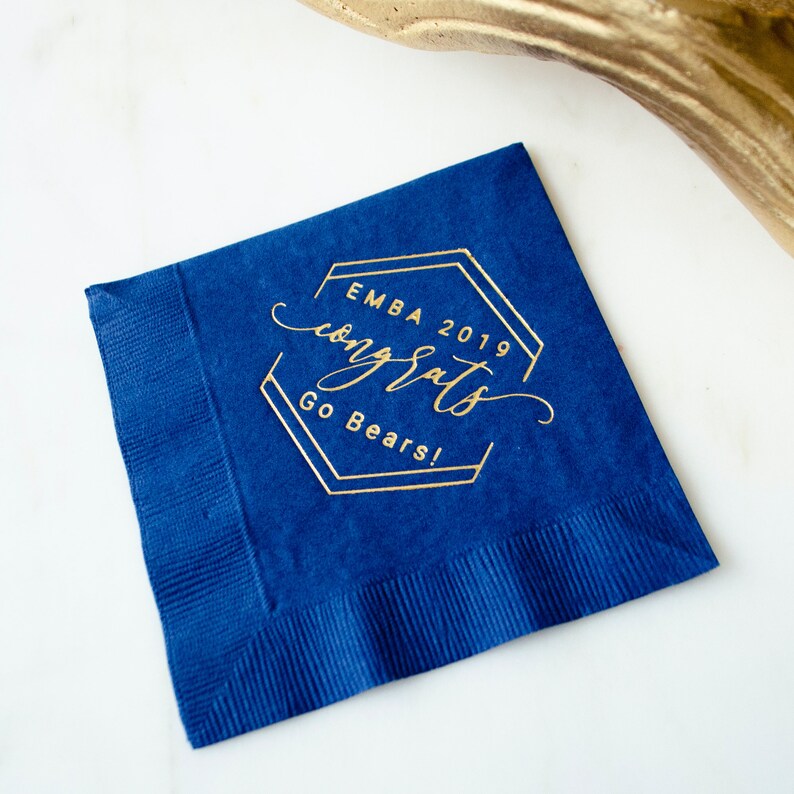 Custom Blue Printed Napkins Personalized Wedding Napkins Etsy