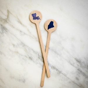 Drunk on Love Wooden Stir Sticks, Personalized Drink Stirrers, Custom Wedding Cocktail Stirrers, Custom Wedding Swizzle Sticks, Stir Sticks image 6