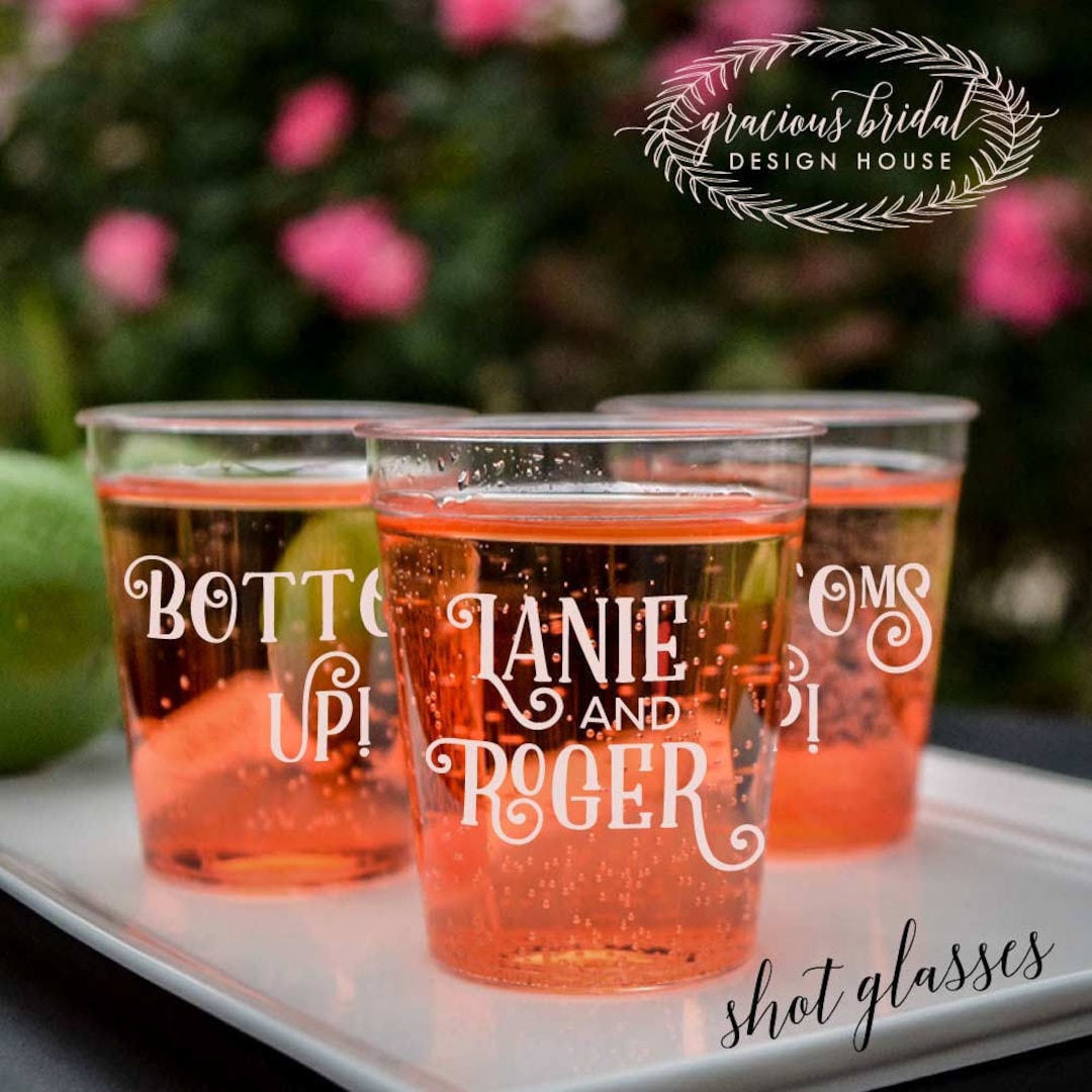 Personalized Plastic Shot Glasses, Custom Shot Glass, Hard Plastic