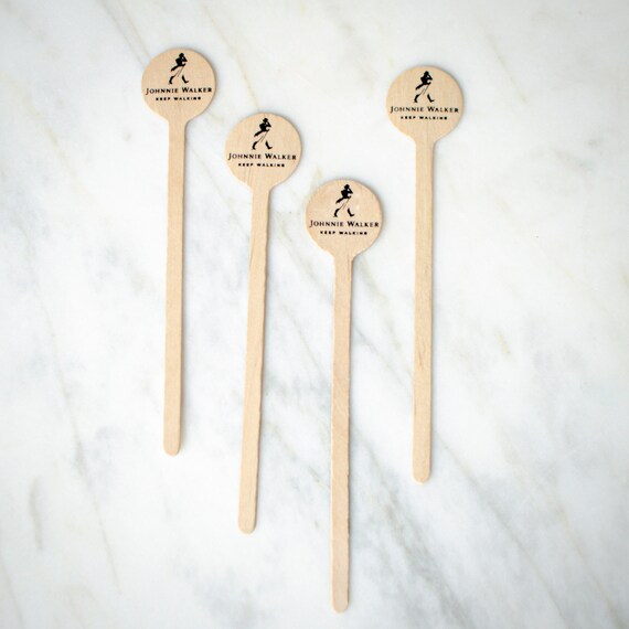 Wood Stir Sticks 200 Custom Logo Cocktail Stirs, Personalised