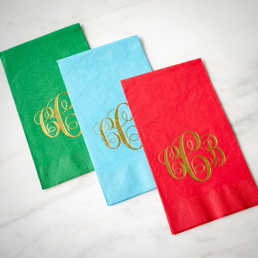 Monogrammed Guest Towels, Custom Guest Towels, Gold Foil, Bathroom Hand