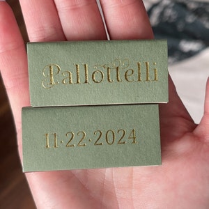 Last Name Wedding Matchbox Favors, Personalized Wedding Matchbox Favors, Custom Wedding Favors, Matchboxes for Home Bar, Custom Matchboxes